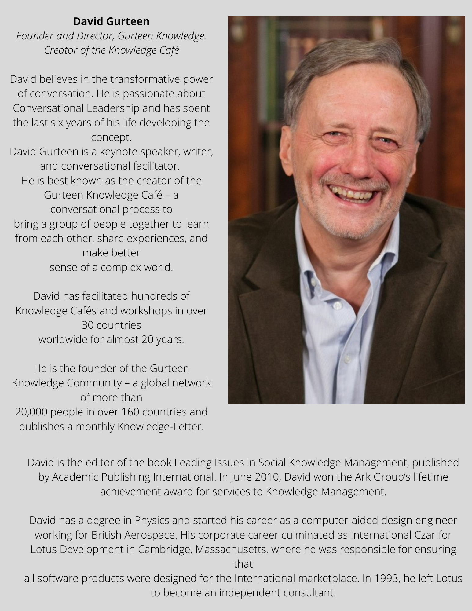 David Gurteen Bio